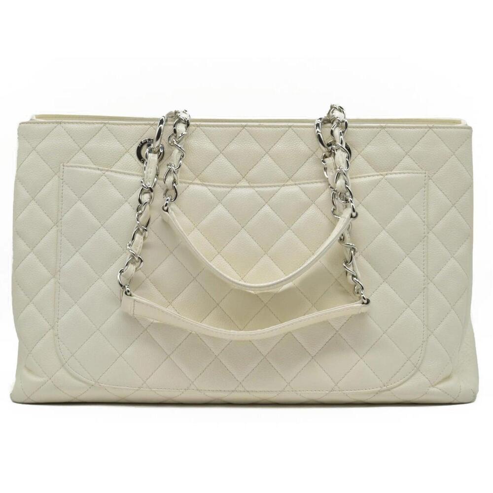 $3500 Chanel Caviar Quilted XL Grand Shopping Tote GST White - Picture 8 of 15